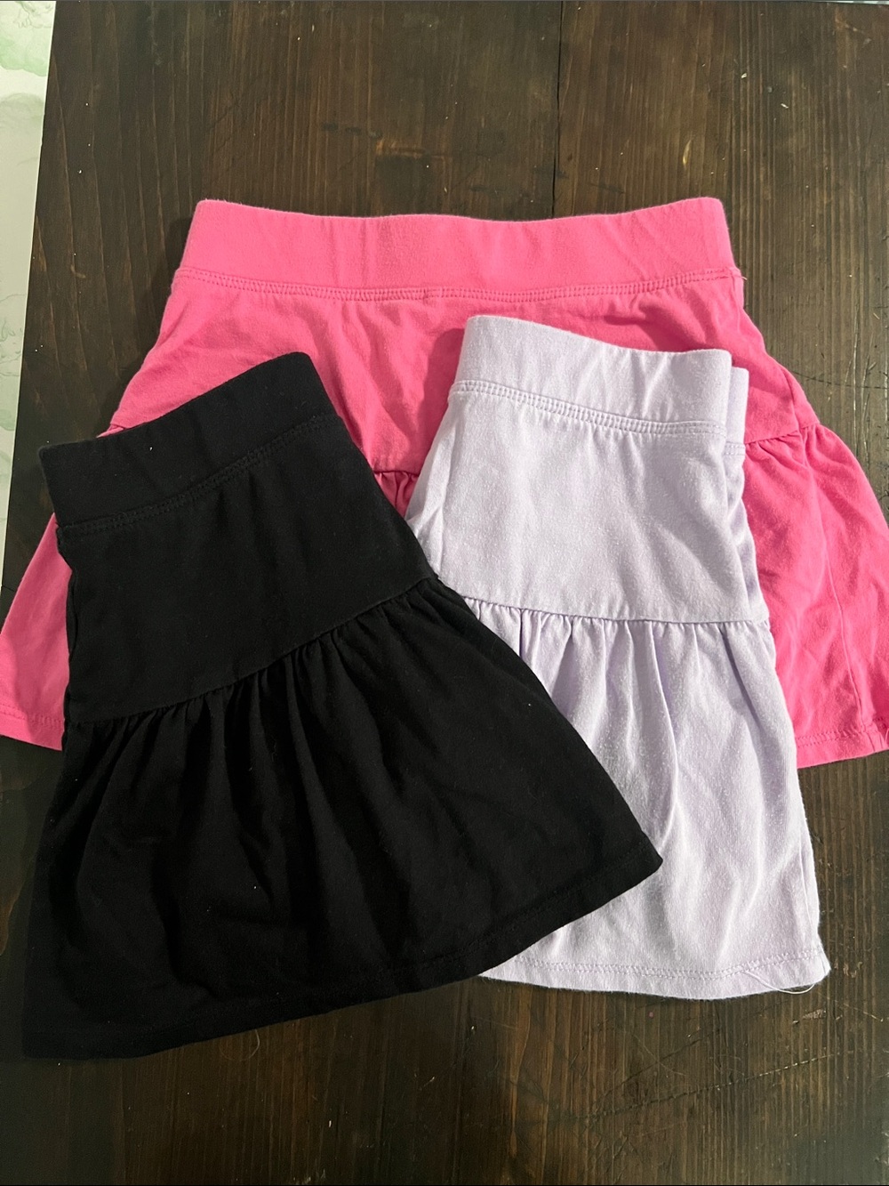 The Children's Place Pink, Black & Lilac Tiered Skirts - Set of 3
